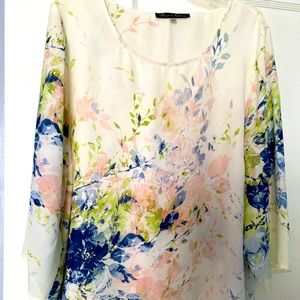 Flowered pull over blouse